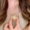 Colar de bolsa com cadeado ruyi de diamante estilo antigo, corrente de suéter versátil de outono e inverno de alta qualidade para mulheres, pingente de estilo nacional chinês novo