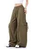Pantalones de trabajo OREETA estilo vintage, desgastados, con bolsillos grandes, corte holgado, diseño de pierna ancha y pantalones largos casuales para hombres y mujeres