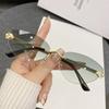 Gafas de Comercio Exterior para Mujer Cabeza de Leopardo Gafas de Sol Metálicas 2025 Nueva Llegada Sin Montura Personalizadas Ojo de Gato Europeas y Americanas Transfronterizas para Hombre