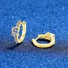 Pendientes de Plata de Ley S925 con Moissanita para Mujer, Pendientes Simples y Versátiles, Aros Chapados en Oro, Accesorios para Orejas al Por Mayor