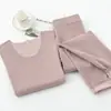 Ropa interior térmica cálida para hombre, forro polar de doble cara para mujer, sin costuras, a prueba de frío, calefacción a temperatura constante, con terciopelo, capa base, top de otoño, pantalones de otoño, conjunto de pareja