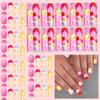 Novo Unha Postiça para Crianças com Impressão UV 120 Peças na Caixa Unha Postiça Desenho Animado Fofo Adesivo de Unha Misto