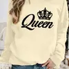 Sudadera con Estampado de Corona de Talla Europea Transfronteriza, Manga Larga Casual