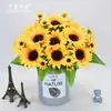 7 tenedores girasol 4 cabezas Crisantemo solar flor artificial planta plantas acuáticas de plástico decoración de boda fondo Pared Fotografía