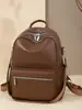 Mochila Gran Capacidad Mochila Casual 2025 Nuevo Pu de Alta Gama Retro Bolso de Mujer Viajero Simple Bolso de Mujer
