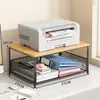 Estante de Armazenamento para Impressora Prateleira de Mesa para Escritório Porta-Arquivos em Camadas Armazenamento de Mesa Multinível Organizador de Copiadora