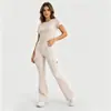 Calça Yoga Bolsos Workwear Amazon Transfronteiriça Calça Flare Feminina Levanta Bumbum Esportiva Justa Calça Fitness Yoga Micro Flare