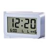 Deli le102-reloj despertador electrónico LCD simple personalizado para estudiantes y niños (blanco/azul)(1 juego/caja) reloj