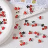 Lindo Colgante de Aleación Roja Serie Fruta Cereza Material para Joyería de Collar Pulsera Hecha a Mano DIY