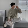 Suéter con Media Cremallera para Hombre 2026, Estilo Otoño e Invierno, Estilo Perezoso Retro Japonés de Alta Gama, Tejido de Punto con Cuello Solapa, Holgado y Casual