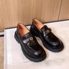 Mocasines Camelia de Suela Gruesa para Mujer Primavera y Verano 2025 Estilo Británico Zapatos de Cuero Vintage Boca Profunda Todo Combinable Estilo Universitario Zapatos de Capa Única