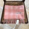 Bufanda cálida de cuadros para otoño e invierno, bufanda chal de cuadros rosas de alta calidad estilo coreano, chal para abrigo de invierno para mujer