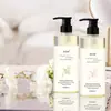 Shampoo branco de chá com aminoácidos para cabelo, fragrância duradoura, controle de oleosidade, anticaspa, antialérgico, macio e fofo, shampoo de artemísia