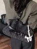 Bolsa Tote Listrada com Bolinhas Estilo Coreano Nicho Feminina 2026 Nova Grande Capacidade Casual para o Dia a Dia Ombro Único Transversal