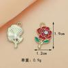 Vermelho diy acessórios liga gota de óleo flor fruta chaveiro pingente brincos acessórios para cabelo telefone celular pequeno pingente