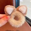 Orelhas de pelúcia anel de cabelo dos desenhos animados bonito super bonito leite elástico marrom no outono e inverno novo alto valor corda de cabelo corda amarrada