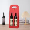 Caixa de Presente de Vinho Tinto em Estoque com Janela, Sacola Tote para Embalagem de Vinho, Sacola Tote de Presente para Vinho Duplo com Design Vazado