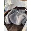 Suéter de Punto Morado Suave Francés con Diseño de Monstruo Marino para Mujer Otoño Capa Interior o Exterior Top Perezoso de Alta Gama