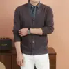Suéter abrigo de moda europea y americana para hombre, cálido y cómodo, maduro y versátil, cárdigan de punto casual de comercio exterior, manga larga para hombre