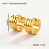 Material Hipoalergênico, Brincos Personalizados Tendência Dupla Face, Brincos Geométricos de Aço Inoxidável, Acessórios de Aço Titânio, Tendência Versátil de Luxo