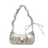 Bolso Cruzado de Color Sólido Plegado Simple y Moderno con Textura, Gran Capacidad, Bolso Casual de Hombro para Mujer, Nuevo Otoño 2026