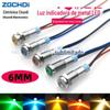 Luz indicadora LED de metal 6mm 6 lâmpada de sinalização à prova d'água 6V/12V/24V/220V luz de trabalho de energia com fio