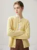 Estilo Old Money Cárdigan de Cachemira de Punto Trenzado Cuello Redondo Suéter Grueso de Punto para Mujer Ropa Exterior Versátil Otoño Invierno Capa Base