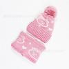 Inverno Carrinho das crianças cartão urso bonito malha lenço chapéu de lã conjunto de duas peças outono e inverno forrado de lã à prova de vento quente