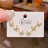 2026 Nuevo Estilo Pendientes de Botón de Circonita con Lazo de Alta Gama Juego de Tres Pares de Pendientes de Lujo Ligero Exquisitos para Mujer Juego de 6 Piezas