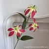 Flor Artificial Lirio de Fuego de 3 Cabezas Impresión 3D al Tacto Alta Gama Jialan Lirio de Fuego Boda Hogar Exportación