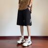 Shorts Deportivos Rayados para Hombre Verano Estilo Americano Marca Trendy Rectos Sueltos Casuales Media Pierna para Baloncesto Estudiantes