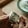 Taça Yue Rui Pintada à Mão Bambu Verde Copo Único para Chá de Rocha Degustação de Chá Renda Fragrância Copo de Água de Alto Valor Lembrança Feminina