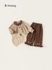 Bangxuan Ropa para Niños Nueva Ropa de Otoño para Niños Estilo Bosque Ropa de Otoño Chaleco Suéter para Niñas Conjunto de Tres Piezas Traje para Niñas