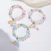 Comércio Exterior Transfronteiriço Moda Japonesa e Coreana Luxo Leve Pulseira de Pedras Iridescentes com Contas Pulseira de Amizade Colorida Romântica para Mulheres