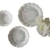 Prato de Tigela Floral Azul Retrô Francês Prato de Cerâmica Tigela de Cerâmica Renda de Alto Valor Prato de Sobremesa Tigela de Salada
