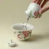 Rinno Gui Song Cerámica Porcelana Transparente Esmalte Bajo Pastel Lichi Mini Recipiente para Té Sellado Creativo de Alto Valor Recipiente a Prueba de Humedad
