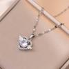 Collar elegante de celebridad de Internet para mujer, con microincrustaciones de oro auténtico, corazón de ángel, cadena de clavícula con diseño de nicho de nueva moda para mujer
