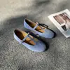 1701-18 Estilo Nuevo Hebilla T Color Sólido Estilo Chanel Cómodos Originales Piel Genuina Zapatos de Moda para Mujer