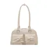 Bolso tipo Boston brillante más vendido transfronterizo, bolso de hombro estilo motocicleta retro, bolsa de mano de gran capacidad con un lazo, para mujer