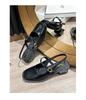 Nuevas Zapatillas Mary Jane de Primavera y Verano para Mujer Sandalias de Tacón Alto con Punta Francesa Hebilla Boca Baja Zapatos Huecos Retro para Mujer Verano