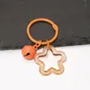 Llavero Transparente de Acrílico Personalizado Color Caramelo Estrella de Cinco Puntas Campana Lindo Accesorio Colgante para Mochila Bolsos de Pareja