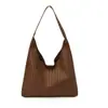 Bolso Tejido de Gama Alta para Mujer 2025 Nuevo Otoño Retro Gran Capacidad Bolso de Hombro Versátil Bolso Tote para Viajes Diarios