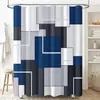 Cortina de ducha impermeable y a prueba de moho, Cortina de ducha impermeable geométrica, Lavable a máquina, Cortina de baño simple de poliéster, Cortina divisoria plegable para baño
