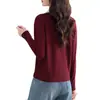 Suéter Feminino de Manga Comprida Falso Duas Peças 2025 Primavera e Outono Novo Estilo Lapela Polo Tricotado Camisa de Base Blusa com Laço