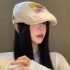 Boina Vial para mujer, primavera y otoño, estilo coreano, sombrero pequeño que muestra el rostro, combina con todo, estilo japonés, retro, sombrero de vendedor de periódicos con cabeza grande.