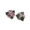 Color Cerámico Forma de Flor Rosa Perforado Moda Elegante Combinable Joyería para la Oreja Tocado para Mujer Colgante Accesorios DIY