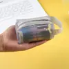 Bolsa de Cosméticos, Monedero Cuadrado Estéreo de Malla de Nailon Simple, Bolsa para Llaves de Gran Capacidad, Bolsa para Tarjetas, Bolsa de Almacenamiento Transparente