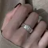 Anillo Abierto de Metal Texturizado Estrella Explosiva Sora Galaxy para Mujer Nicho Lujo Ligero Personalidad Moda Temperamento Anillo de Moda