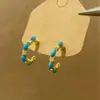 Brincos em Formato de C com Zircônias Estilo Retrô Francês, Elegantes e Simples, Brincos de Design Único, Moda de Nicho e Brincos Versáteis
