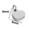 Acero inoxidable pulido etiqueta pequeña corazón redondo ovalado rectangular forma de diamante DIY collar pulsera colgante de cola